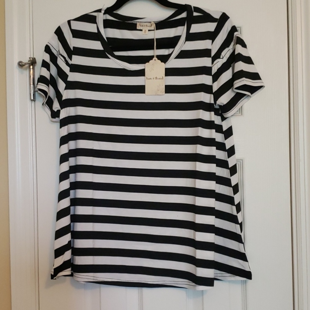 Designer black and white striped